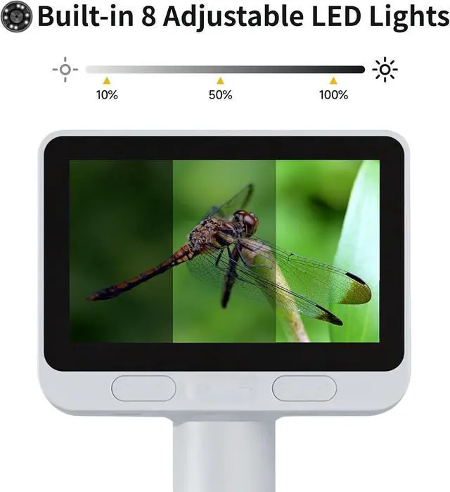 Alt view image 4 of 7 - Microscope for Kids, 1000X Mini Microscope for Kids, Kids Microscope with 4.0" IPS Screen, Portable Digital Pocket Microscope for Kids 8-12, Miniscope Kids Compatible with iPhone Android Computer