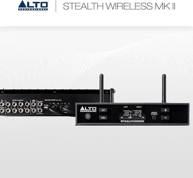 Alt view image 7 of 7 - Professional Stealth MKII-UHF Stereo Wireless Audio System for Active Speakers with Transmitter and 2 Receivers, 2 XLR Ins, Expandable