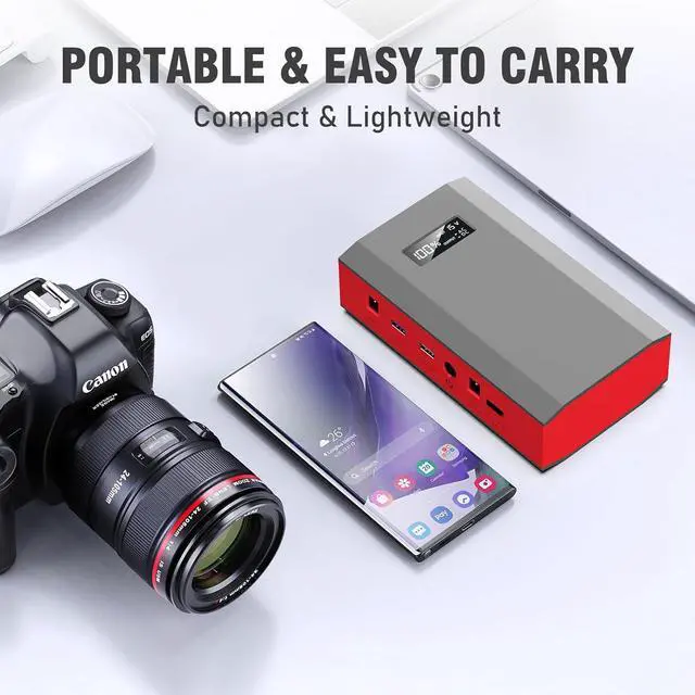Alt view image 4 of 7 - Portable Power Bank with AC Outlet, 65W 110V External Battery Pack 24000mAh Power Pack Portable Power Source Supply for Outdoor RV Tent Camping Home Office Emergency
