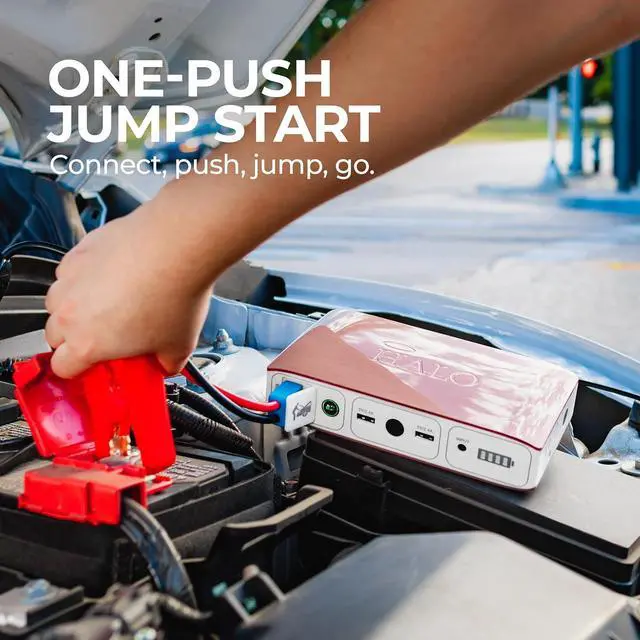 Alt view image 2 of 7 - Bolt 58830 ACDC Portable Car Battery Jump Starter | 58.8Wh USB Power Bank with AC Outlet Emergency Floodlight & Charger Jump Cars SUVs & Trucks Power Phones & Laptops TSA Approved  Rose Gold