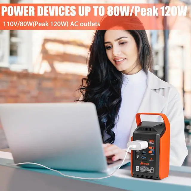 Alt view image 5 of 7 - Portable Power Station 83Wh, Camping Solar Generator Power Bank with 110V/80W AC Outlet, USB Type-C Port, Camping Light Lithium Battery for Home Emergency Laptop Battery Backup