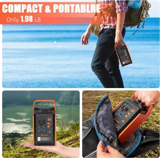 Alt view image 7 of 7 - Portable Power Station 83Wh, Camping Solar Generator Power Bank with 110V/80W AC Outlet, USB Type-C Port, Camping Light Lithium Battery for Home Emergency Laptop Battery Backup