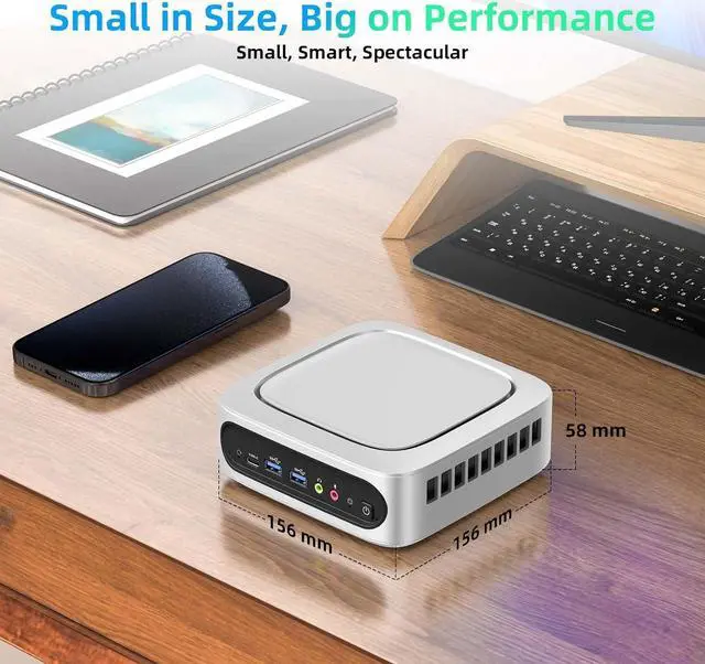 Alt view image 6 of 7 - Mini PC  Core i9-11900H(4.9GHz, 8C/16T), 32GB DDR4 1TB M.2 SSD, W-11 Pro Mini Desktop Computer 4K Triple Display, Dual 2.5G LAN, 6 USB Ports, WiFi6, BT5.2, Portable Small PC MGI9