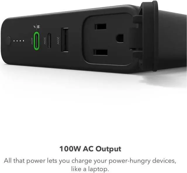 Alt view image 4 of 7 - powerstation pro AC (2023)-27,000 mAh External Battery compatbile With MacBook&iPad Portable PD battery with 100W of AC&60W USB-C Fast Charge integrated carry strap-USB-C cable included, Black