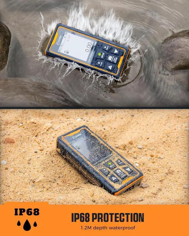 Alt view image 7 of 7 - Laser Measuring Tool, 393ft Green-Beam Laser Measure, Outdoor Laser Measurement Tool with 4X Camera, P2P Technology, IP68, Rechargeable Laser Distance Meter, Length, Area, Volume, Angle Sensor