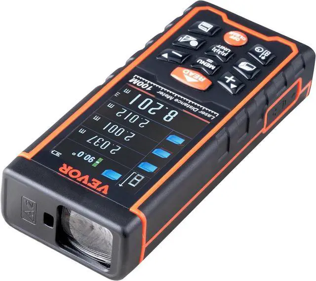 Alt view image 4 of 7 - Laser Measure, 328 Feet Laser Measurement Tool, Laser Distance Meter with Electronic Angle, M/Ft//in Unit Switching, 2.4'' Colorlit Screen, Measure Distance/Area/Volume, Pythagorean Mode
