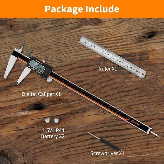 Alt view image 7 of 7 - Digital Caliper 12 Inch, Stainless Steel Caliper Measuring Tool with Large LCD Screen, Auto-Off Feature, Inch/Millimeter, Electronic Vernier Caliper for DIY, Jewelry, Parts,3D Printing