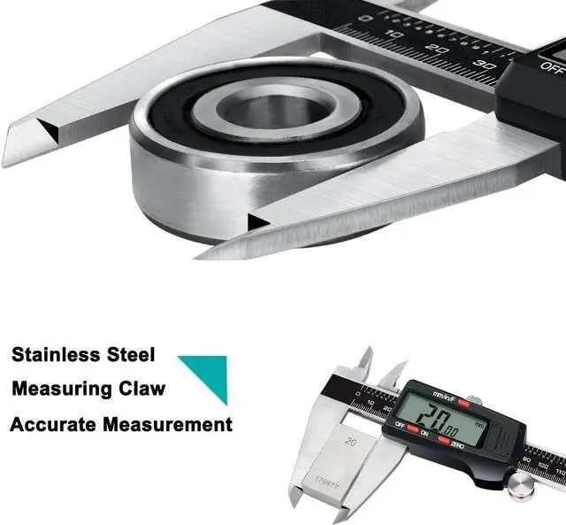 Alt view image 6 of 7 - Micrometer Caliper Tool, 12Inch Digital Caliper, Vernier Caliper with Stainless Steel, Large LCD Screen, Auto - Off Feature, Inch Metric Fraction Conversion