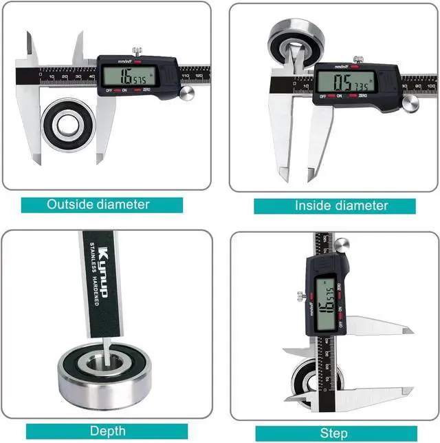 Alt view image 3 of 7 - Micrometer Caliper Tool, 12Inch Digital Caliper, Vernier Caliper with Stainless Steel, Large LCD Screen, Auto - Off Feature, Inch Metric Fraction Conversion