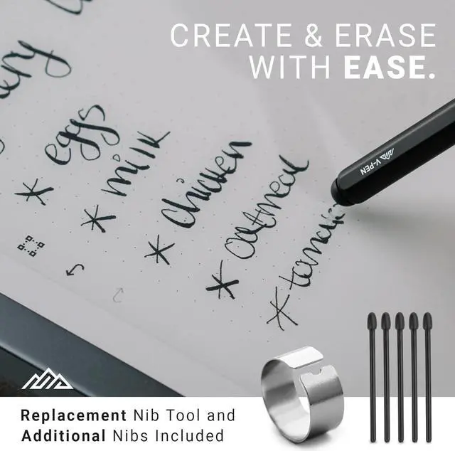 Alt view image 5 of 7 - EMR Stylus Remarkable 2 Pen Replacement with Digital Eraser + 5 Tips | 4096 Pressure Level Sensitivity & Palm Rejection | Digital Pen Marker Plus Compatible Kindle Scribe & Tablet Pen