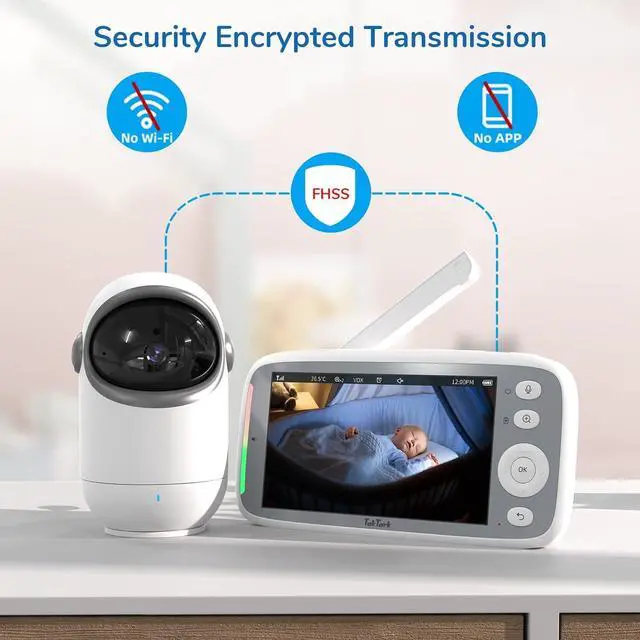 Alt view image 4 of 7 - HD 720P Baby Monitors, Video Baby Monitor with 2 Cameras and Audio, Night Light, 960ft Range, 2 Way Audio, Digital Zoom, Night Vision, VOX Sound Detection, Ideal for New Parent