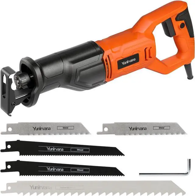 Main image of 120V Reciprocating Saw, 6.0 Amp Variable Speed Corded Reciprocating Saw with 4/5" Stroke Length, 3000 SPM and 4-1/2" Max for Wood, Metal, PVC Pipe Cutting