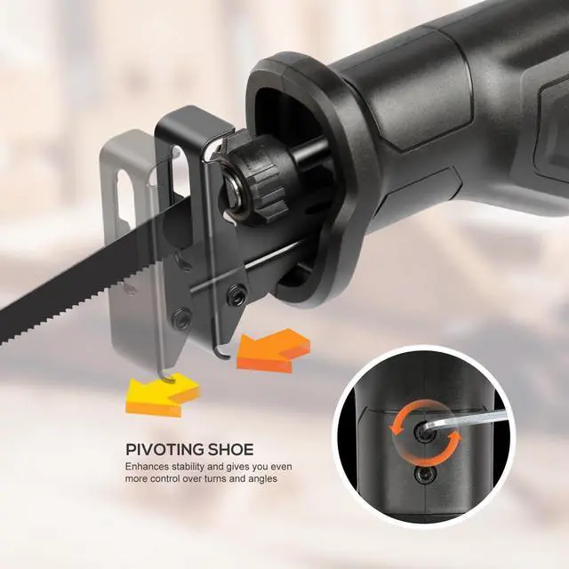 Alt view image 5 of 7 - 120V Reciprocating Saw, 6.0 Amp Variable Speed Corded Reciprocating Saw with 4/5" Stroke Length, 3000 SPM and 4-1/2" Max for Wood, Metal, PVC Pipe Cutting