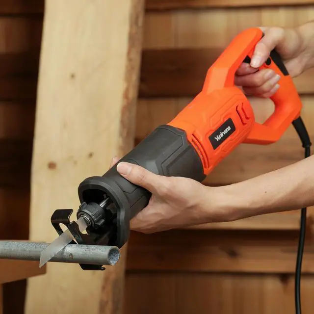 Alt view image 7 of 7 - 120V Reciprocating Saw, 6.0 Amp Variable Speed Corded Reciprocating Saw with 4/5" Stroke Length, 3000 SPM and 4-1/2" Max for Wood, Metal, PVC Pipe Cutting