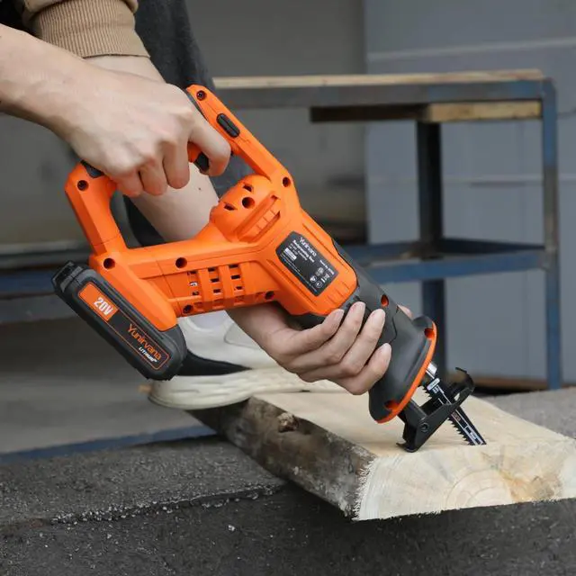 Alt view image 7 of 7 - 20V Reciprocating Saws, Variable Speed 0-3000 SPM Cordless Reciprocating Saw, Tool-Free Blade Change, 3pcs 6" Wood Saw Blades & 2pcs 6" Metal Saw Blades, with 2.0Ah Batteries & Fast Charger