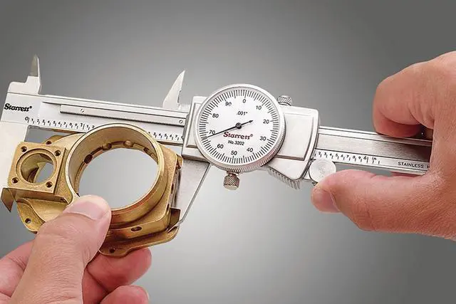 Alt view image 3 of 6 - Dial Caliper with Adjustable Bezel and Fitted Case - White Face, 0-6" Range, +/-0.001" Accuracy, .001" Graduations - 3202-6