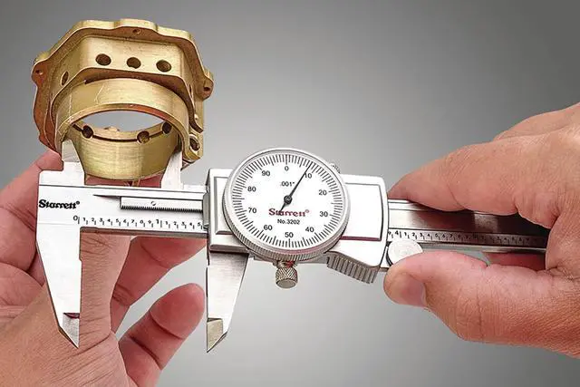 Alt view image 4 of 6 - Dial Caliper with Adjustable Bezel and Fitted Case - White Face, 0-6" Range, +/-0.001" Accuracy, .001" Graduations - 3202-6