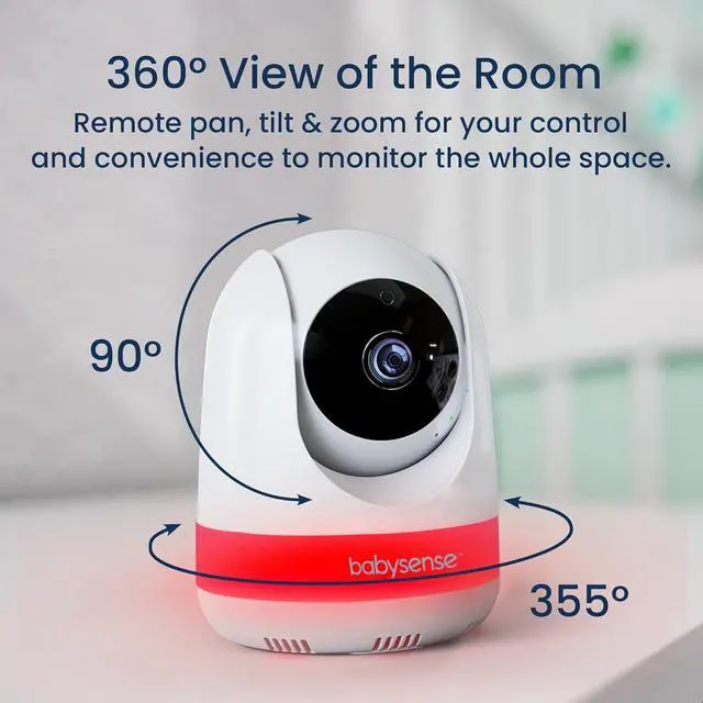 Alt view image 5 of 7 - 5.5 1080p Full HD Split-Screen Baby Monitor, Video Baby Monitor with Camera and Audio, PTZ Camera, RGB Night Light, 1000ft Range, Two-Way Audio, 4X Zoom, 5000mAh Battery
