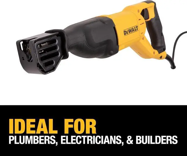 Alt view image 4 of 7 - Reciprocating Saw, 12 Amp, 2,900 RPM, 4-Position Blade Clamp, Variable Speed Trigger, Corded (DWE305)