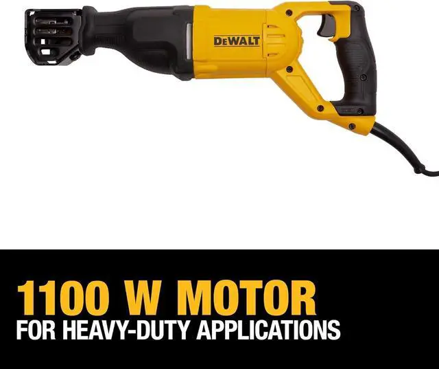 Alt view image 5 of 7 - Reciprocating Saw, 12 Amp, 2,900 RPM, 4-Position Blade Clamp, Variable Speed Trigger, Corded (DWE305)