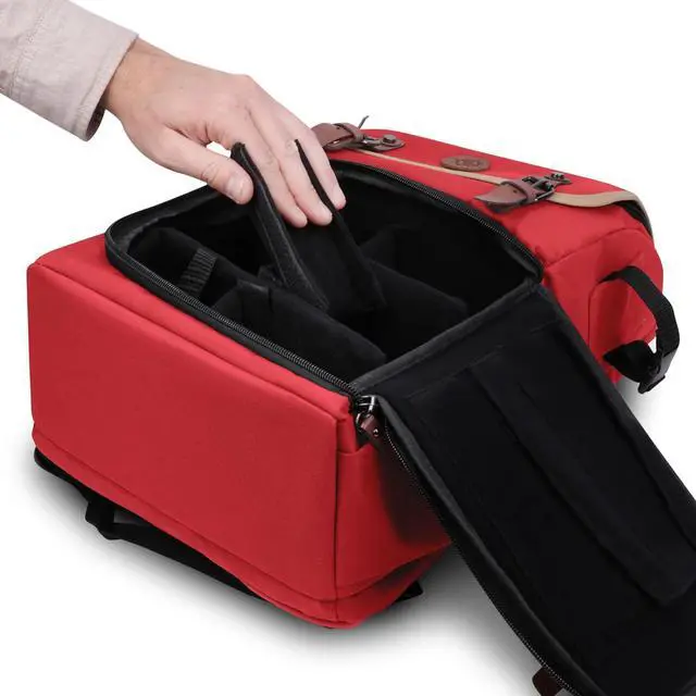 Alt view image 4 of 7 - Full-Size Trading Card Storage Box Backpack for Playing Card Case - Card Binder Space, TCG Deck Box Storage, Playmat Holder - Compatible with Magic the Gathering, YuGiOh, DnD (Red)