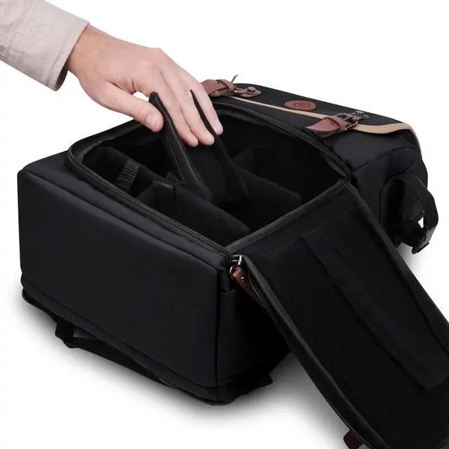 Alt view image 4 of 7 - Designer Edition Trading Card Backpack - MTG Deck Bag with Card Binder Space, TCG Deck Box Storage, Playmat Holder (Canvas Look - Black)