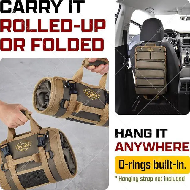 Alt view image 5 of 7 - The Ryker Bag Tool Organizers (2-pack) Small Tool Bag With Detachable Pouches, Heavy Duty Roll Up Tool Bag Organizer With 6 Tool Pouches - Tool Roll Organizer For Mechanic & Hobbyist