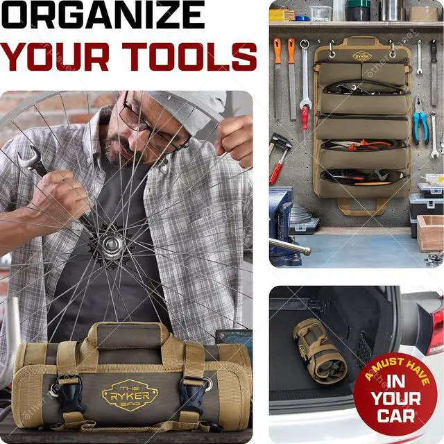 Alt view image 3 of 7 - The Ryker Bag Tool Organizers (2-pack) Small Tool Bag With Detachable Pouches, Heavy Duty Roll Up Tool Bag Organizer With 6 Tool Pouches - Tool Roll Organizer For Mechanic & Hobbyist