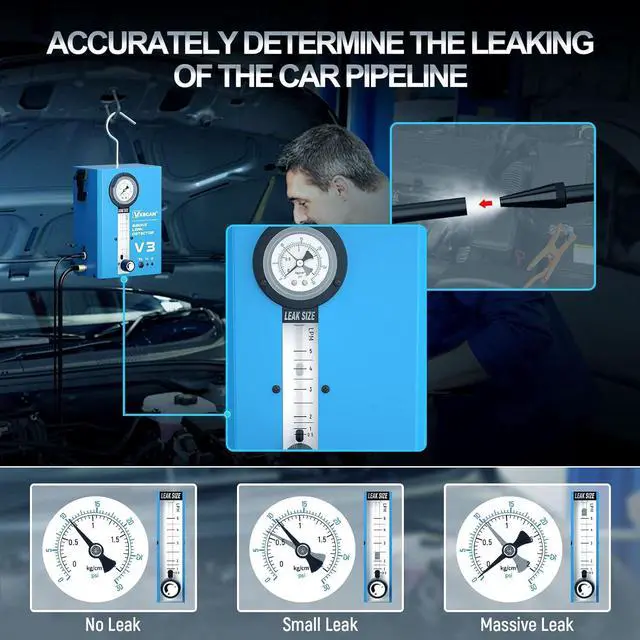 Alt view image 7 of 7 - Automotive Smoke Machine Leak Detector,EVAP Smoke Machine for Cars with Built-in Air Pump and Pressure Gauge, Flow Meter, Dual Mode for All DC12V Vehicles in Vacuum,Fuel and Other Cars System