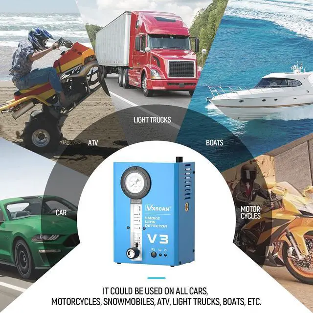Alt view image 6 of 7 - Automotive Smoke Machine Leak Detector,EVAP Smoke Machine for Cars with Built-in Air Pump and Pressure Gauge, Flow Meter, Dual Mode for All DC12V Vehicles in Vacuum,Fuel and Other Cars System