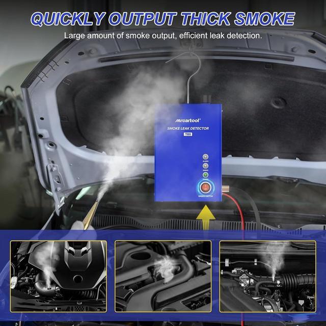 Alt view image 2 of 6 - T80 Automotive Smoke Machine Leak Detector, EVAP Vacuum Smoke Tester Machine with Liquid Level Gauge, Built-in Air Pump Smoke Detector for All DC 12V Vehicles