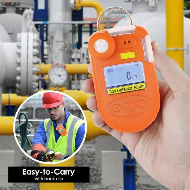 Alt view image 3 of 7 - High Precision MCU Control H2S Gas Detector 0~100ppm H2S Monitor Clip on, Digital Hydrogen Sulfide Detector with LCD Backlit Alarm Data Records and Real-time Clocks Display, Rechargeable