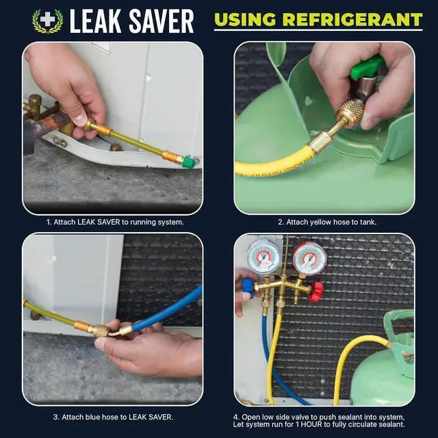 Alt view image 5 of 7 - Leak Saver Direct Inject AC Leak Sealer 3-Pack | AC Stop Leak for Most HVAC Systems Up to 5 Tons | Works with All Systems & AC Refrigerants | Made in The USA
