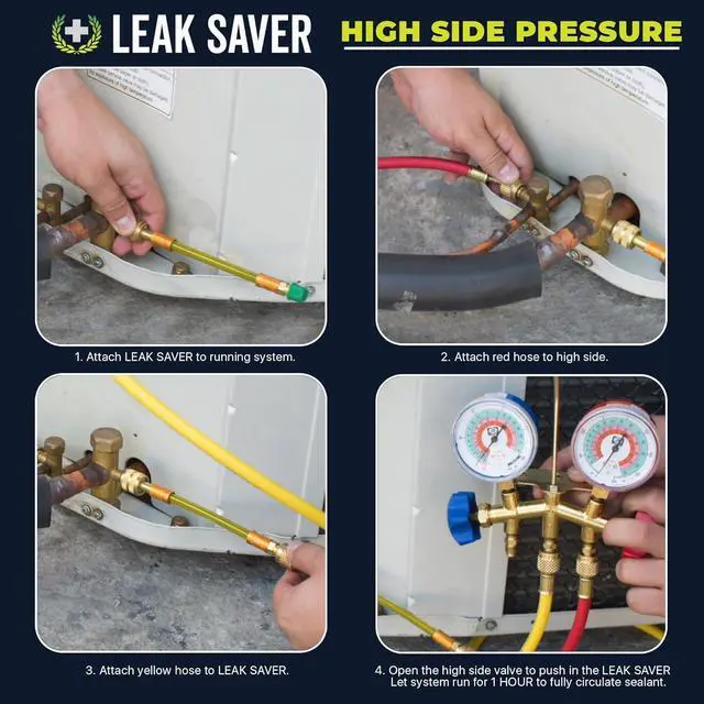 Alt view image 6 of 7 - Leak Saver Direct Inject AC Leak Sealer 3-Pack | AC Stop Leak for Most HVAC Systems Up to 5 Tons | Works with All Systems & AC Refrigerants | Made in The USA