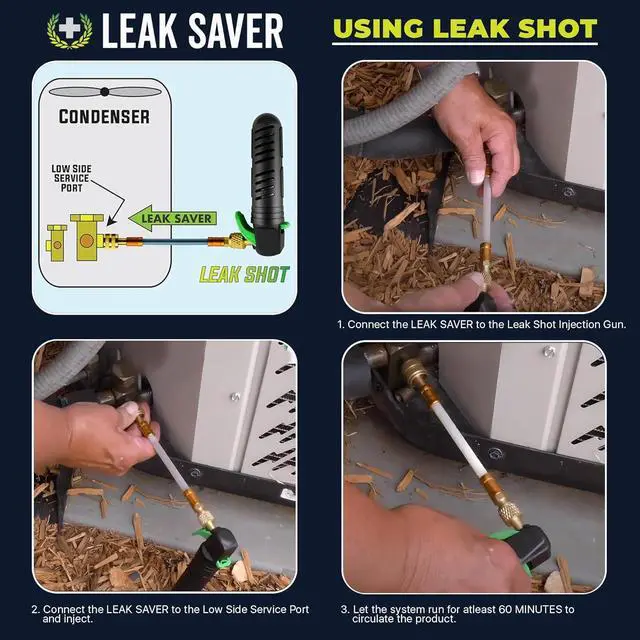Alt view image 7 of 7 - Leak Saver Direct Inject AC Leak Sealer 3-Pack | AC Stop Leak for Most HVAC Systems Up to 5 Tons | Works with All Systems & AC Refrigerants | Made in The USA