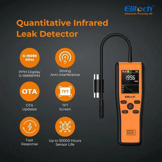 Alt view image 2 of 7 - PPM Refrigerant Leak Detector, Locate Leakage, Pinpoint and Hunting Mode, OTA Upgrade, APP, METRUM