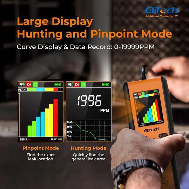 Alt view image 3 of 7 - PPM Refrigerant Leak Detector, Locate Leakage, Pinpoint and Hunting Mode, OTA Upgrade, APP, METRUM