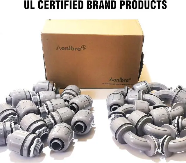 Alt view image 6 of 7 - Liquid Tight Connector Non-Metallic Electrical Conduit Fittings, PVC Flexible Conduit Fittings, UL Listed(Straight+90 Degree)