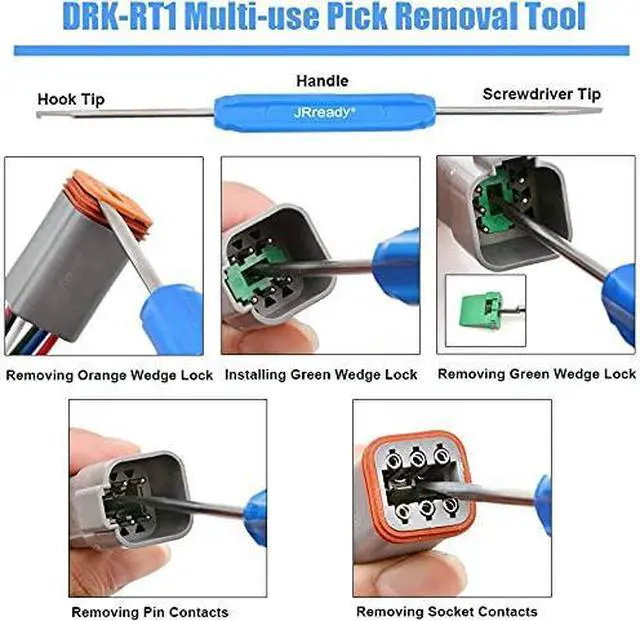 Alt view image 5 of 6 - ST6234 708 Pcs DT Deutsch Connector Kit,2 3 4 6 8 12 Pin Gray Waterproof IP67 Electrical Connector with Solid Contacts Pick Removal Tool Automotive Repair Accessory Kit