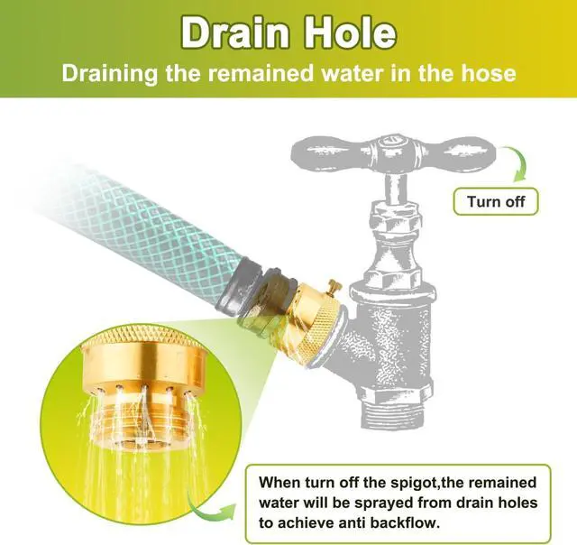 Alt view image 4 of 7 - Anti Siphon Valve, Vacuum Breaker Set (12 Pcs), 3/4 Inch GHT Backflow Preventer Hose Bib Valve, Brass for Outdoor Faucet, Garden Spigot, RV, Anti-Backflow Hose Connector with Sealing Tape