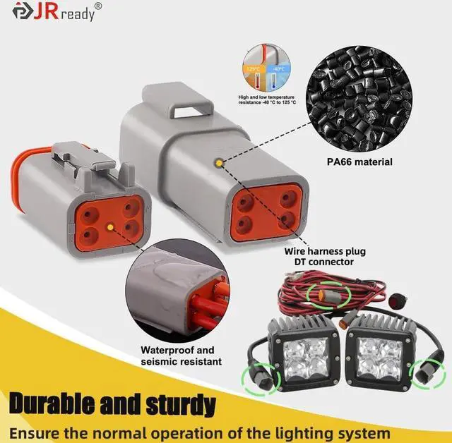 Alt view image 3 of 7 - Deutsch Connector Kit 2-Pin 4-Pin DT Series Gray Waterproof Connector, 88 PCS Stamped Formed Contacts(14-18AWG), Deutch Pin Kit for Marine, Motorcycles (ST6319)