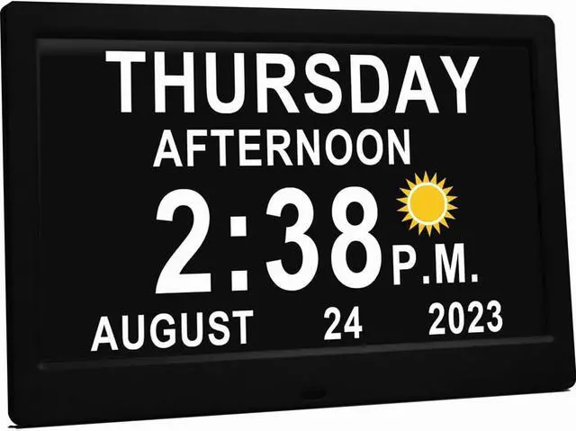 Main image of 11.5 Inch Large Digital Clock with Auto DST and Sun Moon Icons, 20 Custom Reminders and Calendar Clock, Day Date Clock for Seniors Dementia Alzheimers' Clock with Remote Control