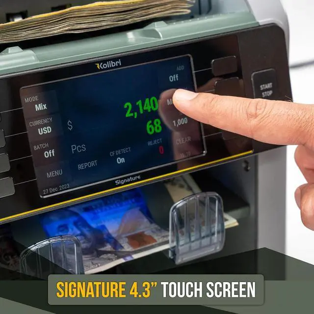 Alt view image 6 of 7 - Signature Bank-Grade Money Counter Machine Mixed Denomination | 2-Pocket Cash Counter Machine, Currency Discriminator | 3-Year Manufacturer's Warranty | 2 CIS UV/MG IR/MT SN/DV IRT