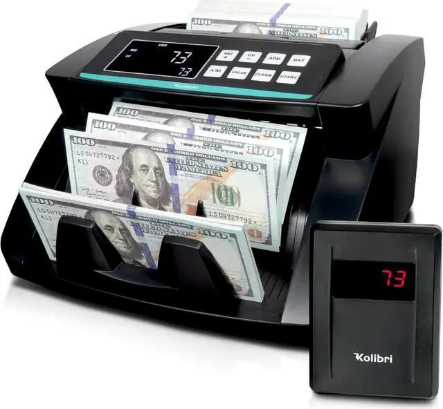 Main image of Money Counter Machine with Advanced Fake Detection & LCD Display | 1,500 Bills per Minute Single-Denomination Cash Counter | Bill Counter Machine (US Customer Support)