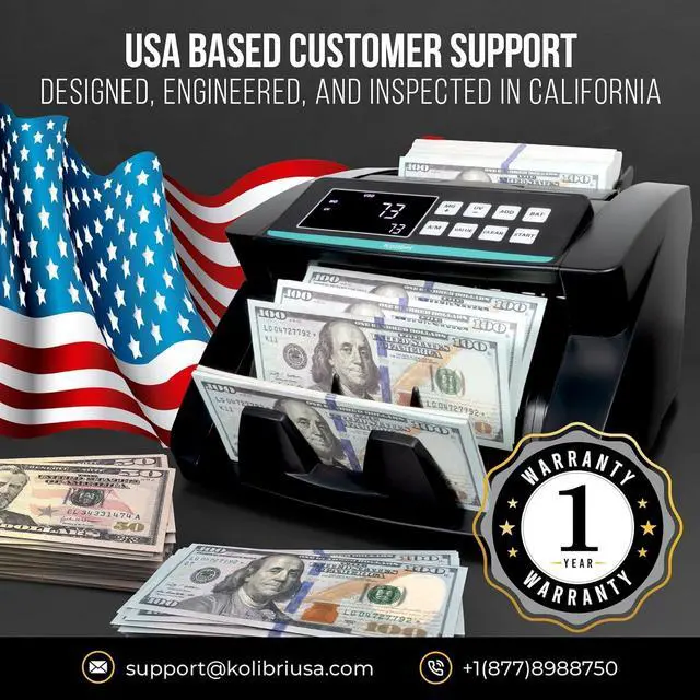 Alt view image 6 of 7 - Money Counter Machine with Advanced Fake Detection & LCD Display | 1,500 Bills per Minute Single-Denomination Cash Counter | Bill Counter Machine (US Customer Support)