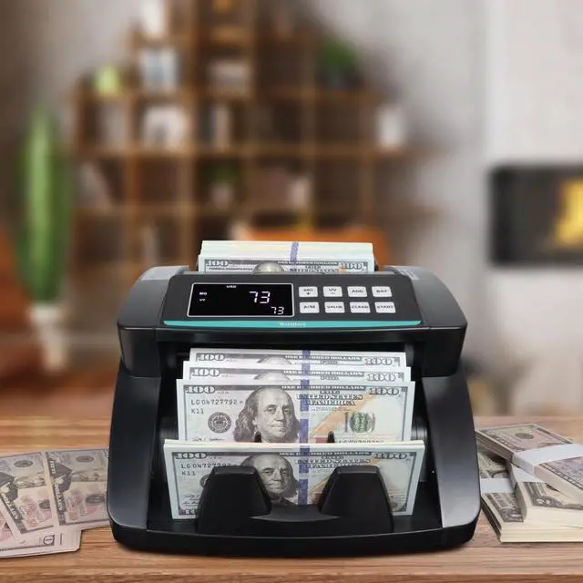 Alt view image 7 of 7 - Money Counter Machine with Advanced Fake Detection & LCD Display | 1,500 Bills per Minute Single-Denomination Cash Counter | Bill Counter Machine (US Customer Support)