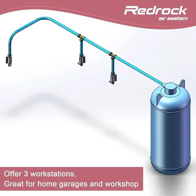 Alt view image 6 of 7 - Performance Shop Air Line Kit 3/4" x 200ft 5-Ways Out HDPE Aluminum Air Compressor Piping for Garage LeakProof&Easy to Install Air Hose Kit Air Compressor Accessories 200PSI ASTM F1282