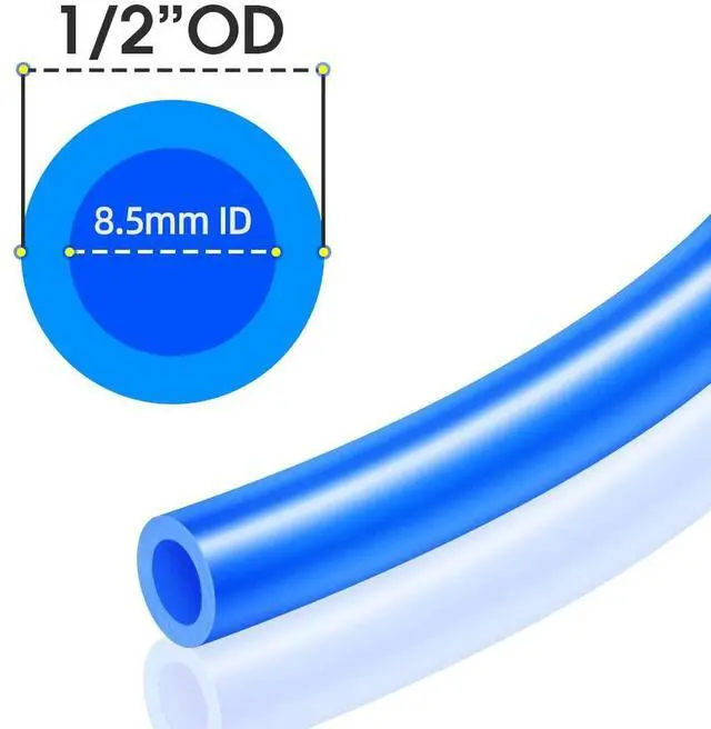Alt view image 3 of 7 - Blue 1/2 Inch od 32 Meter 100ft PU Air Tubing Kit Pipe Hose Air Line Tubing Or Fluid Transfer Pneumatic tubing