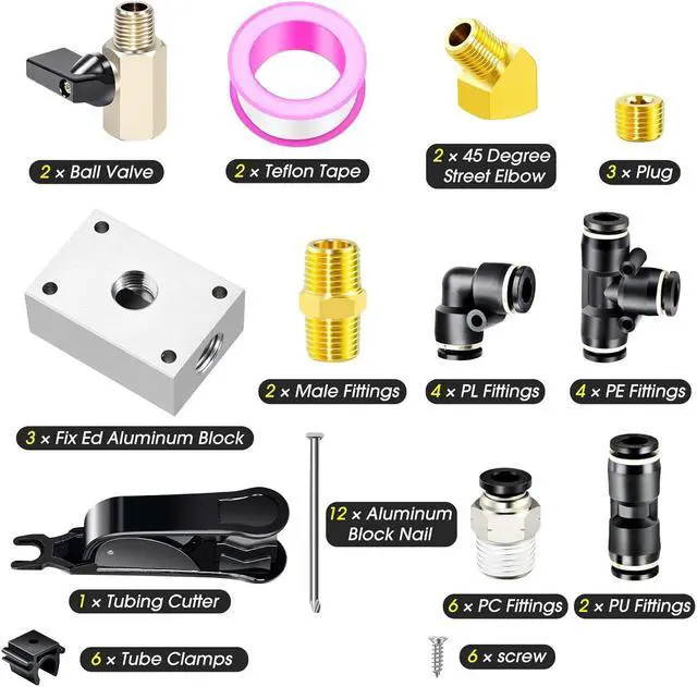 Alt view image 2 of 7 - Blue 1/2 Inch od 32 Meter 100ft PU Air Tubing Kit Pipe Hose Air Line Tubing Or Fluid Transfer Pneumatic tubing