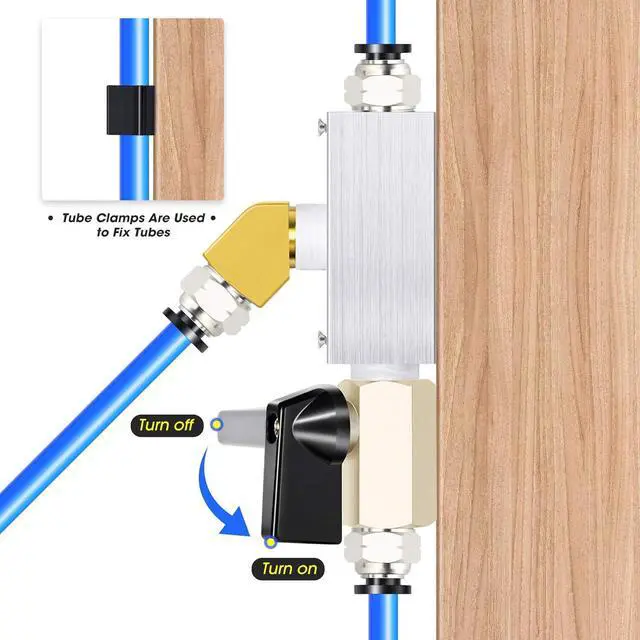 Alt view image 4 of 7 - Blue 1/2 Inch od 32 Meter 100ft PU Air Tubing Kit Pipe Hose Air Line Tubing Or Fluid Transfer Pneumatic tubing